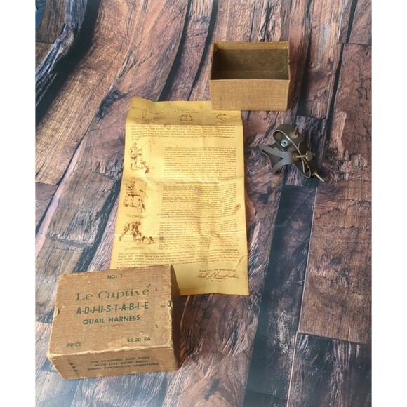 VTG Studded Quail Harness Le Captive Leather Strap Game Bird Rustic Cabin Decor - Picture 8 of 16